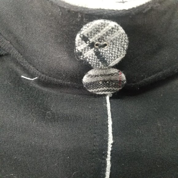 BKE Women's Black Plaid 100% Cotton Layered Renaissance Style Tunic Jacket SZ. S - Picture 10 of 12